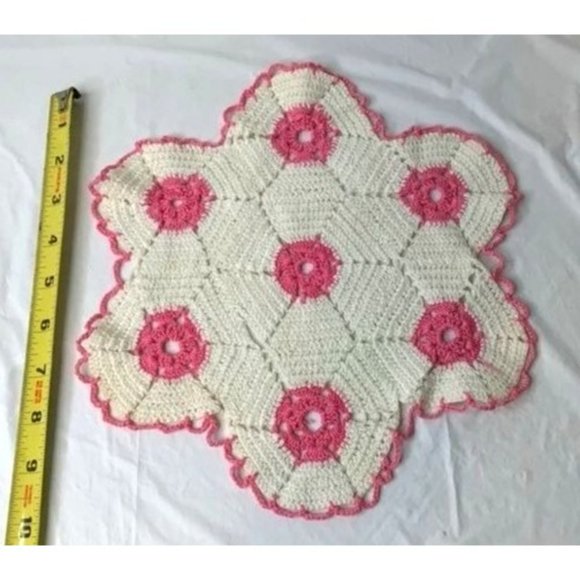 Handmade Crocheted Doilies Two Multiple Colors Table Decor Accents Powder Room - Picture 5 of 8